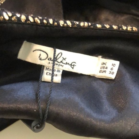 Darling London 2 Piece Jacket & Sheath Dress, Gold & Black - Picture 11 of 14